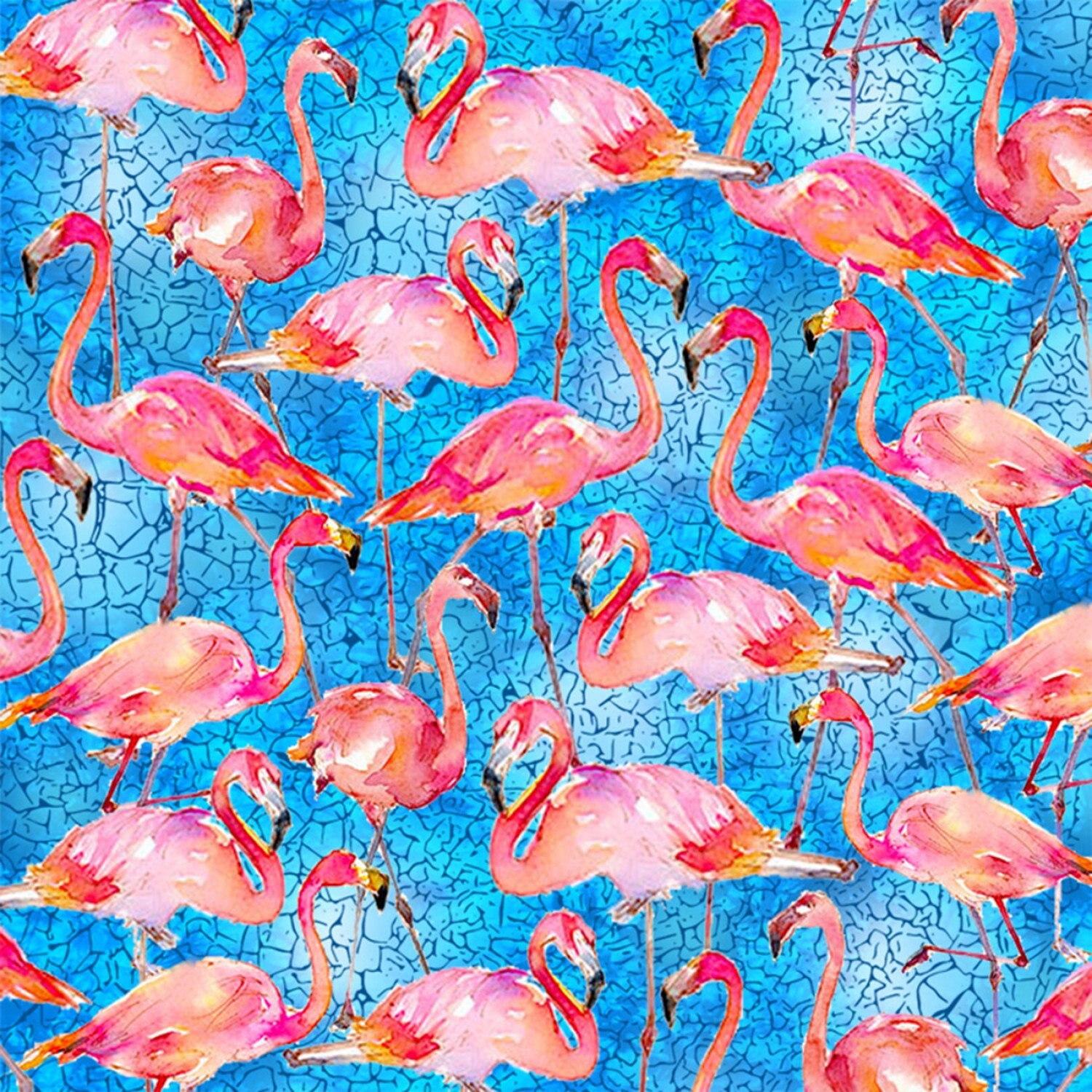 Flamingo Fabric By The Yard Packed Allover Flamingo Sykel Etsy