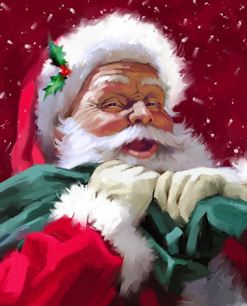 Santa Claus Fabric Panel 36 Inches Panel Christmas Fabric Etsy