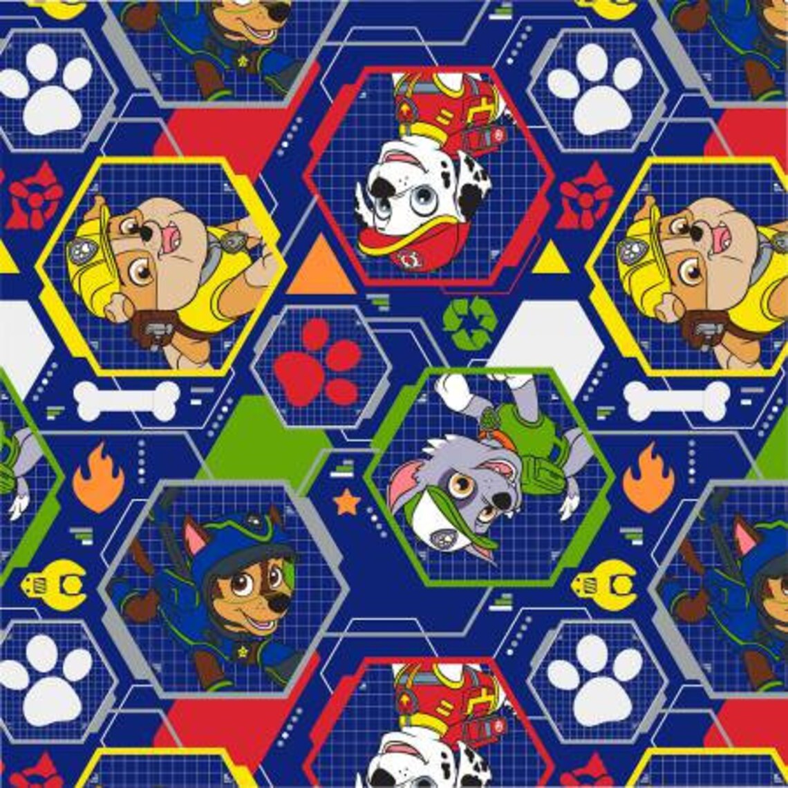 Paw Patrol Fabric by the Yard Navy Paw Patrol Mission Etsy