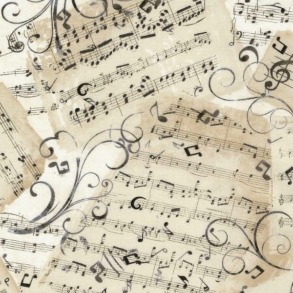 Music Fabric, By The Yard, Music Sheets, Timeless Treasures, C4830, Quilting Cotton, BTY, TheFabricEdge