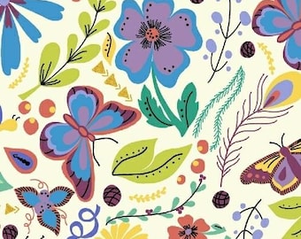 Butterfly Fabric, By The Yard, Windham Fabric, Juniper, 51314M-2, Quilting Cotton, BTY, TheFabricEdge