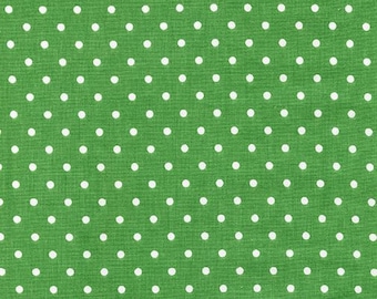 Polka Dot Fabric, By The Yard, Dot, Timeless Treasures, Meadow Green with White Dots, Quilting Cotton, C1820, BTY, TheFabricEdge