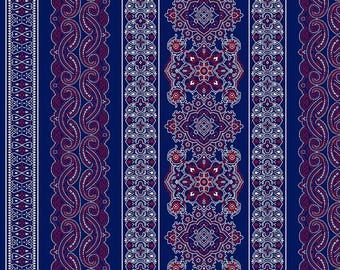 Bandana Fabric, By The Yard, Bandana Sash, Blue, CX9124-NAVY-D, Michael Miller Fabrics, Quilting Cotton, BTY, TheFabricEdge