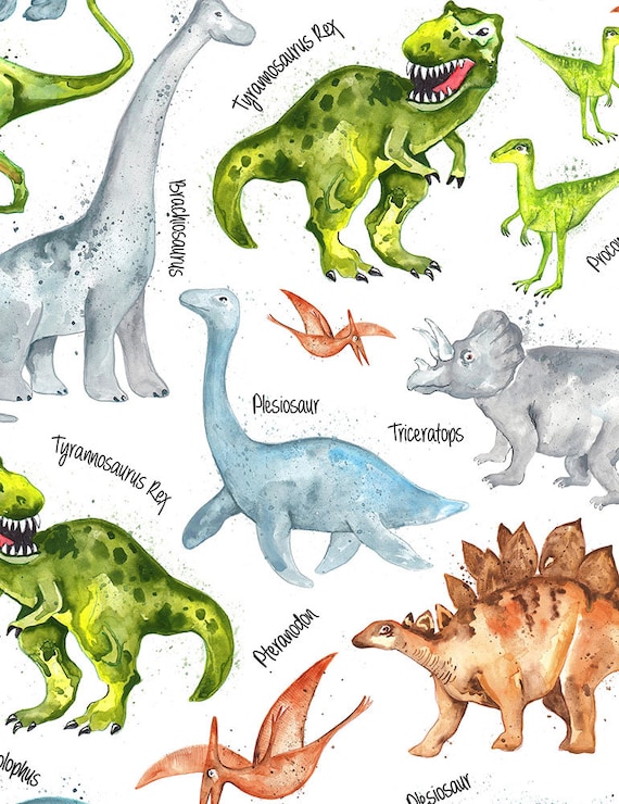 Dinosaur Fabric, by the Yard, Dinos and Names, Dino C7219, White, Timeless  Treasures, Quilting Cotton, Fabric BTY, Thefabricedge -  Israel