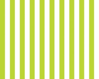 1/2" Stripe Fabric, By The Yard, Lime and White Stripe Fabric, Half Inch, Riley Blake, C530-32 LIME, Quilting Cotton, BTY, TheFabricEdge