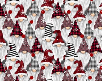 Christmas Gnomes By The Yard, Holiday Gnomes, Timeless Treasures C8223, Quality Quilting Cotton