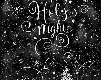 Silent Night Christmas Fabric Panel, 24 Inch Panel, Timeless Treasures PANELGC-C8464, Quality Quilting Cotton