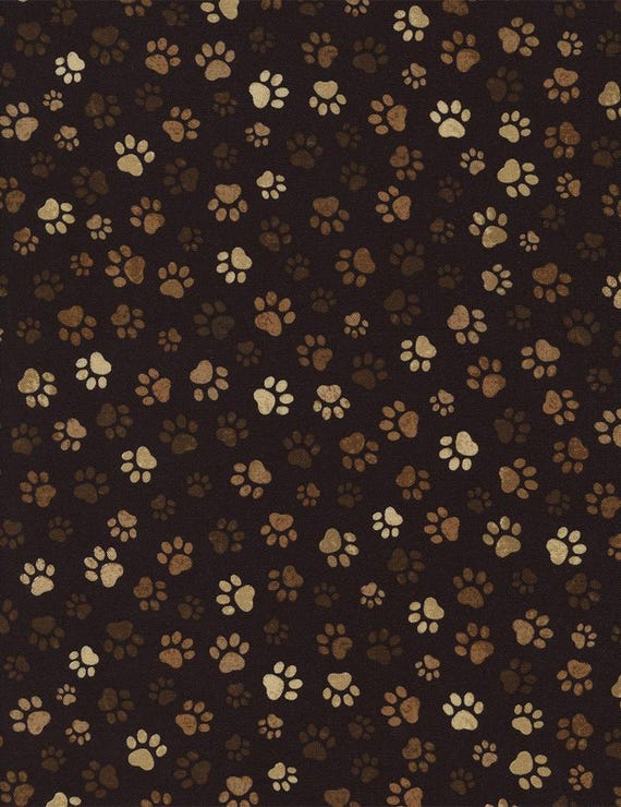 Paw Print Fabric, By The Yard, Muddy Paw Prints, Timeless Treasures, C1846, BTY, Brown Paw Prints, TheFabricEdge