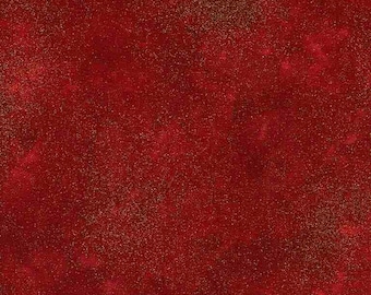 Shimmer Fabric, By The Yard, Shimmer Red with Metallic Gold, Shimmer-Red, Quilting Cotton, BTY, TheFabricEdge