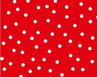 Polka Dot Fabric By The Yard, Joie De Vivre Dotted, Michael Miller Fabrics, CX9285-REDX-D, Quilting Cotton BTY, TheFabricEdge