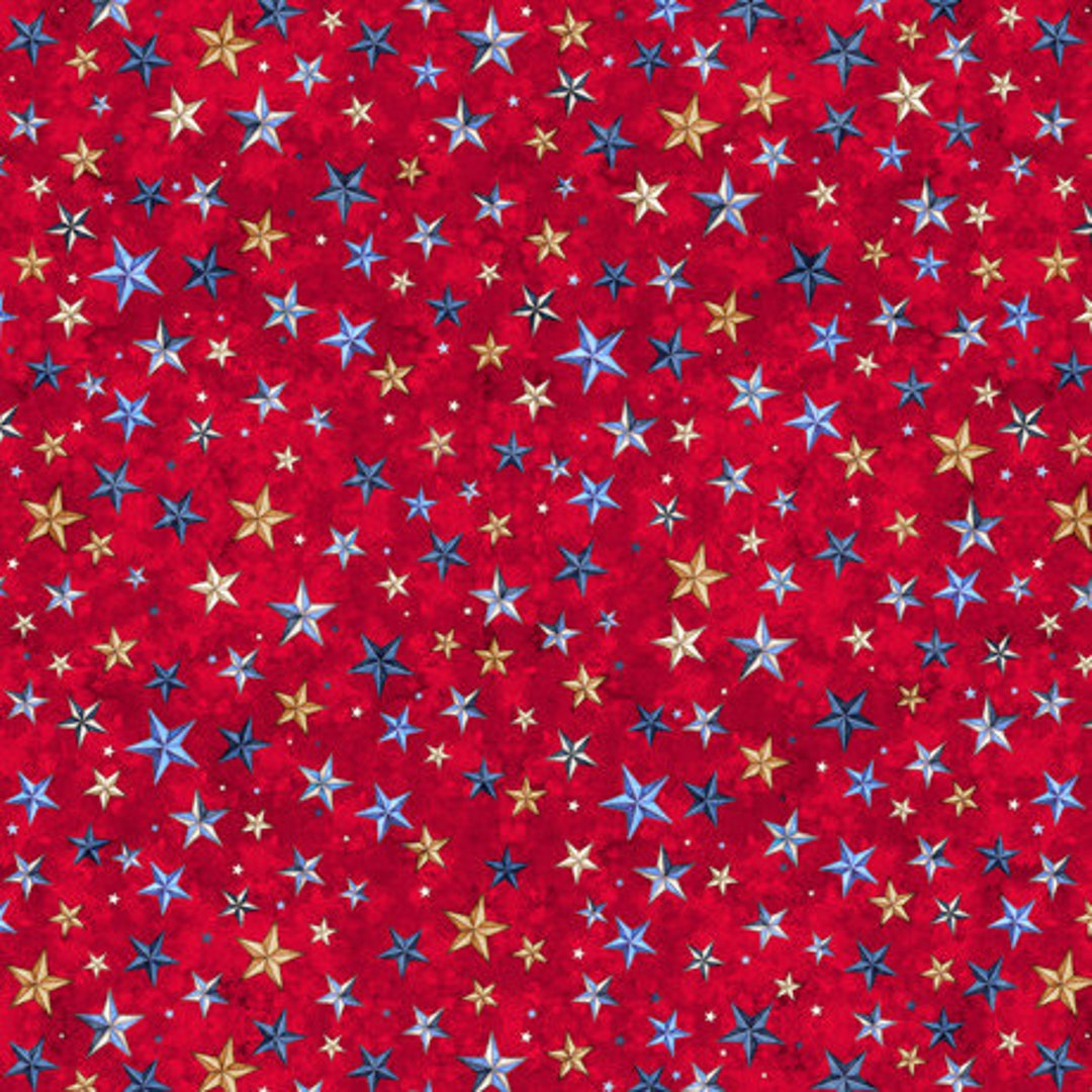 Star Fabric by the Yard All American Quilting Treasures Etsy