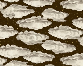 Cloud Fabric, By The Yard, Charcoal Cloud w/Metallic, 51758M-1, Windham Fabrics, BTY, TheFabricEdge