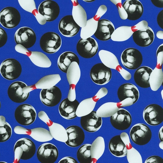 Bowling Fabric by the Yard Sports Fabric Robert Kaufman Etsy