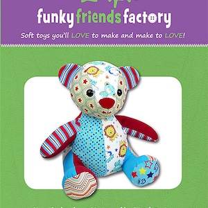 Memory Bear Sewing Pattern, Melody Memory Bear, From Funky Friends Factory, FF4644, Teddy Bear Sewing Pattern, TheFabricEdge