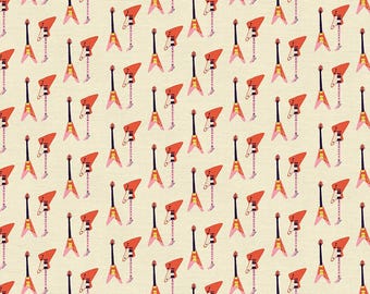 Guitar Fabric, By The Yard, Rebel Girl Melody Maker Fabric 120-21857, Paintbrush Studio, Quilting Cotton BTY, TheFabricEdge