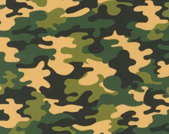 Camo Fabric, By The Yard, Green Camouflage, Robert Kaufman, SRK202727, Quilting Cotton, BTY, TheFabricEdge