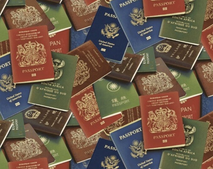 Passport Fabric, Travel Fabric, by the Yard, Windham Passports, Travel