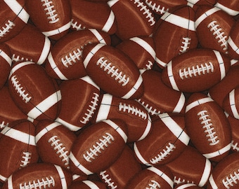 Football Fabric, PRECUT HALF YARD Packed Footballs, C4822, Timeless Treasures, Quilting Cotton, Sports Fabric, TheFabricEdge