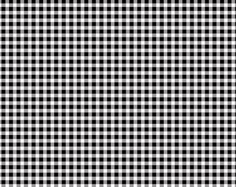 Black Gingham Fabric, By The Yard, 1/8 Inch Gingham Pattern, Timeless Treasures, C7345, Quilting Cotton, BTY, TheFabricEdge