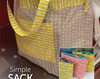 Tote Bag Sewing Pattern, Reusable Grocery Bag, Simple Sack From Atkinson Designs, ATK-195, Paper Sewing Pattern, TheFabricEdge