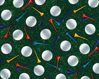 Golf Fabric, By The Yard, Scenic Golf, Timeless Treasures Fabric, C8030, Quilting Cotton BTY, TheFabricEdge