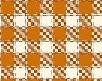 Orange Buffalo Check Fabric By The Yard, Fall Fabric, Timeless Treasures CD5784 Orange/Cream, Quality Quilting Cotton BTY, TheFabricEdge