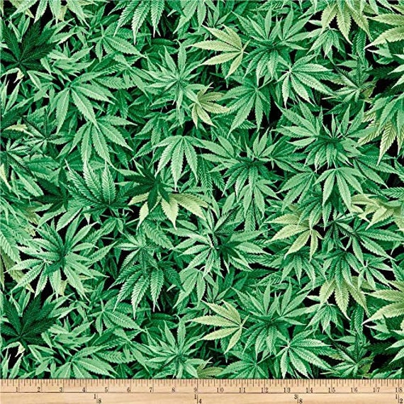 Cannabis Fabric By The Yard Cannabis Leaf Timeless Etsy