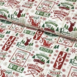 Christmas Fabric By The Yard, Christmas Patch on Wood, Timeless Treasures C8655, Quality Quilting Cotton BTY, TheFabricEdge image 2