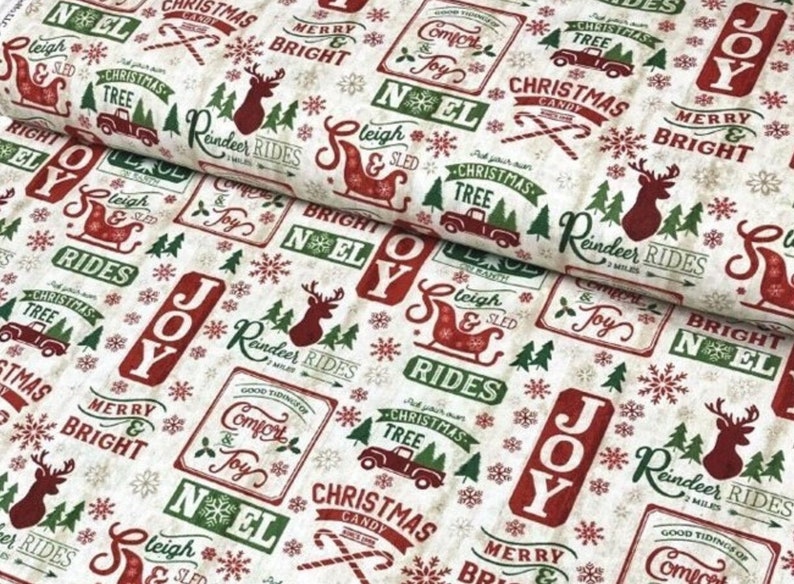 Christmas Fabric By The Yard, Christmas Patch on Wood, Timeless Treasures C8655, Quality Quilting Cotton BTY, TheFabricEdge image 2