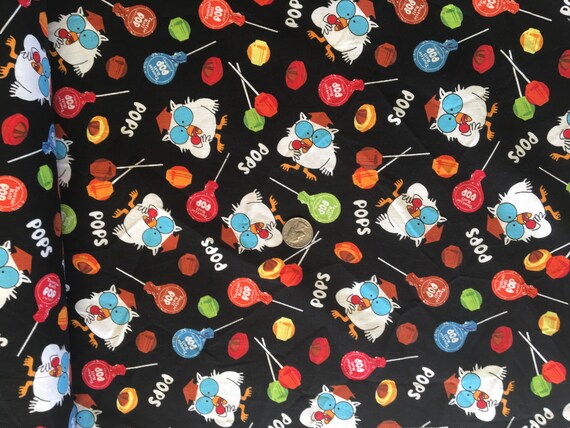 Riley Blake Tootsie Roll Fabric By the Yard TheFabricEdge Tootsie Roll Pops Tootsie Owl Fabric Candy Fabric