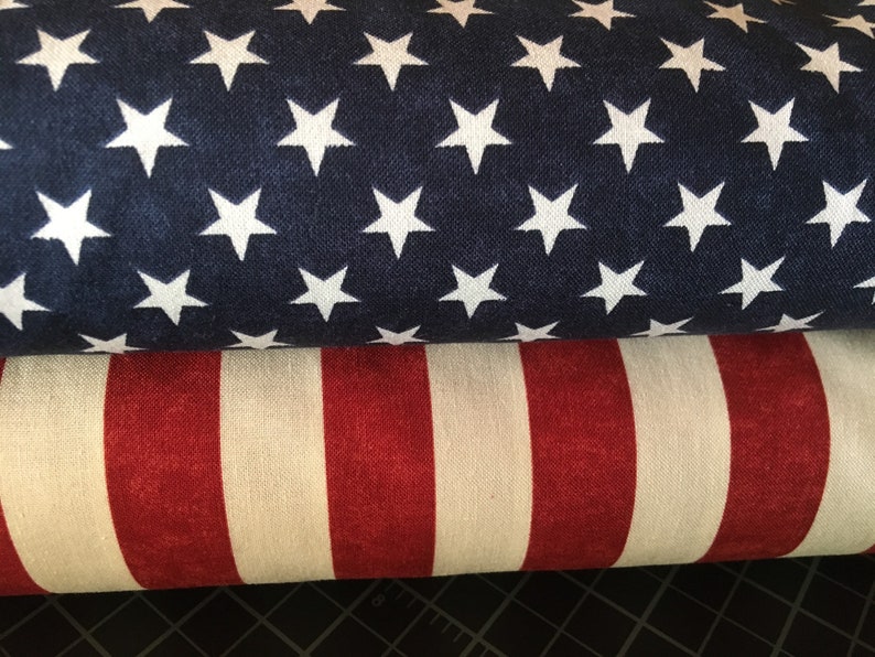 Patriotic Fabric by the Yard Flag Fabric Fourth of July Etsy