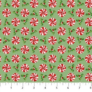 Christmas Fabric By The Yard, Northcott Peppermint Candy, Candy Swirls 24629-74, Quilting Cotton BTY, TheFabricEdge
