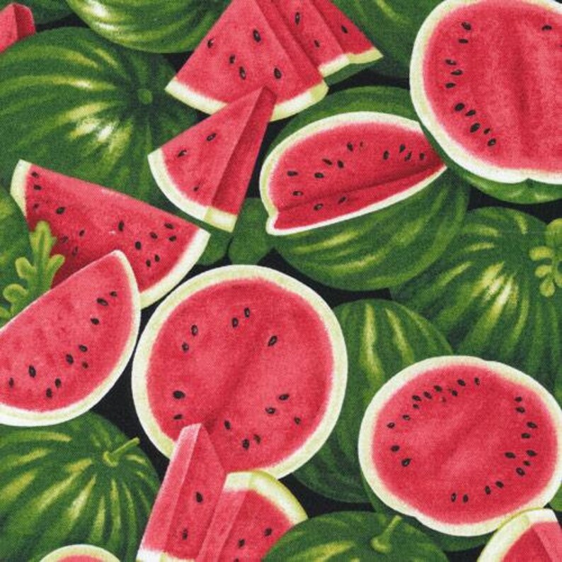 Watermelon Fabric by the Yard Farmer John's Garden Etsy