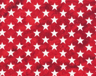 Star Fabric, By The Yard, Valor By Ro Gregg, Paintbrush Studio, Patriotic, White Stars/Red, 120-12821, Quilting Cotton, BTY, TheFabricEdge