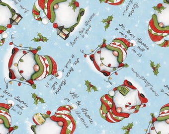 Christmas Gnome Fabric By The Yard, Gnome for Christmas, Springs Creative 775029130715, Quilting Cotton