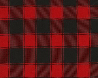Red Buffalo Check Fabric By The Yard, Quilting Cotton, C5784, Timeless Treasures, Checkered Fabric, TheFabricEdge