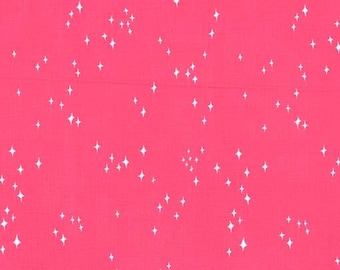 Star Fabric, By The Yard, Sparkling by Michael Miller, Night Garden, Pink, DC8340-TWIL-D, Quilting Cotton, BTY, TheFabricEdge