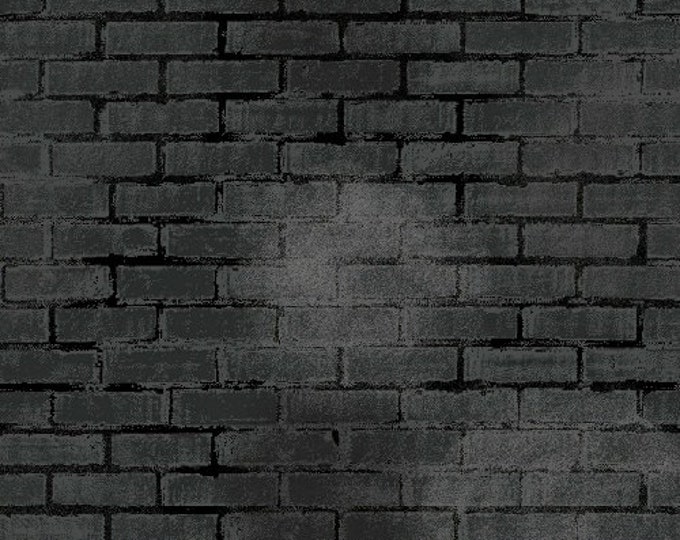 Brick Wall Fabric, by the Yard, Windham Fabrics, Unstoppable, 515041