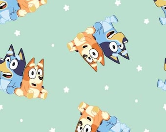 Bluey Fabric By The Yard, Licensed Fabric, Bluey Bingo Best Friends, 80835-A620715, Quilting Cotton, BTY, TheFabricEdge