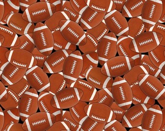Football Fabric, By The Yard, Footballs, Timeless Treasures, C8342-BRN, Quilting Cotton, Sports Fabric, BTY, TheFabricEdge