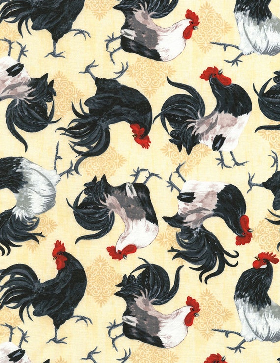 Farm Fabric Chickens and Roosters Timeless Treasures Quilt Shop Quality