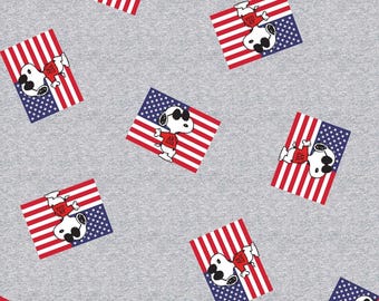 Snoopy Fabric, PRECUT HALF YARD, Snoopy Joe Cool with Flags, 71043, Springs Creative, Quilting Cotton, TheFabricEdge