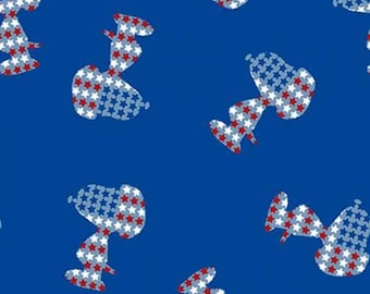 Patriotic Snoopy Stars Silhouette, By The Yard, 69569, Patriotic Fabric, Fourth of July, Snoopy Fabric, Quilting Cotton, BTY, TheFabricEdge