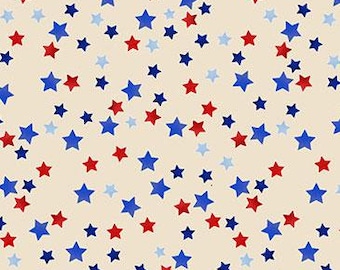 Star Fabric, By The Yard, Patriotic Stars, Timeless Treasures, Cream, C7266, Quilting Cotton, BTY, TheFabricEdge