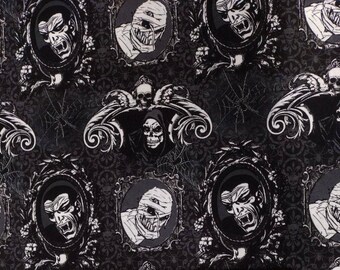Halloween Fabric By The Yard, Scary Wicked Portraits, Timeless Treasures CD1448, Quilting Cotton BTY, TheFabricEdge