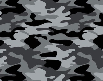 Gray Camo Fabric, By The Yard, Nobody Fights Alone, Riley Blake, C10420-GRAY, Gray Camouflage, Quilting Cotton, BTY, TheFabricEdge