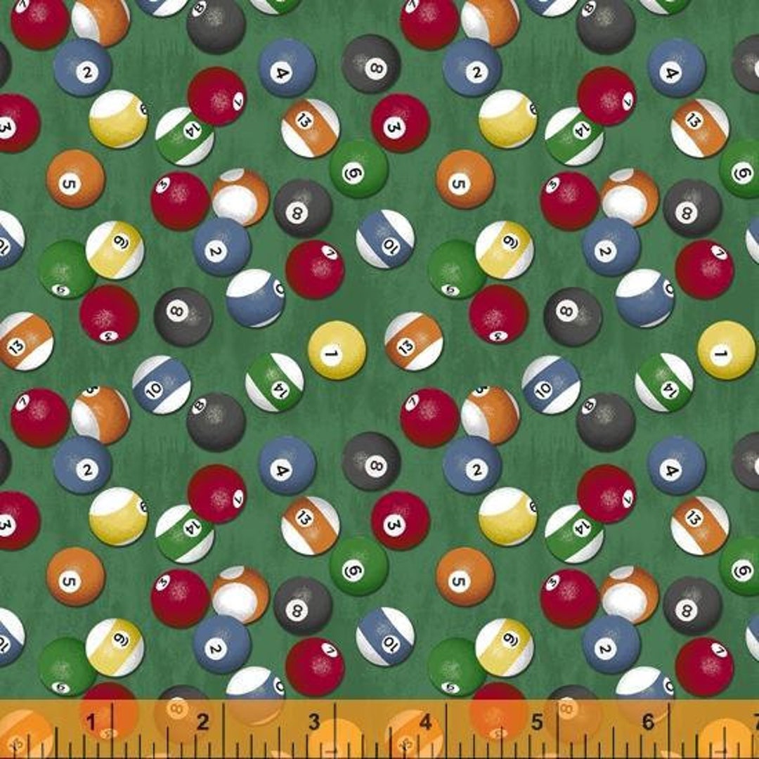 Billiards Fabric by the Yard Pool Hall Table Billiard Balls Etsy