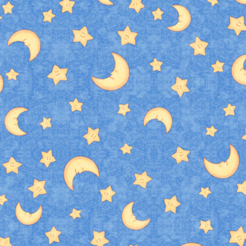 Baby Nursery Fabric by the Yard Lullaby Moon and Stars QT Etsy