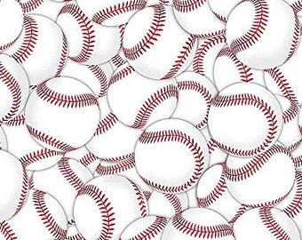 Baseball Fabric By The Yard, Packed Baseballs, Timeless Treasures C8315, Quilting Cotton BTY, TheFabricEdge