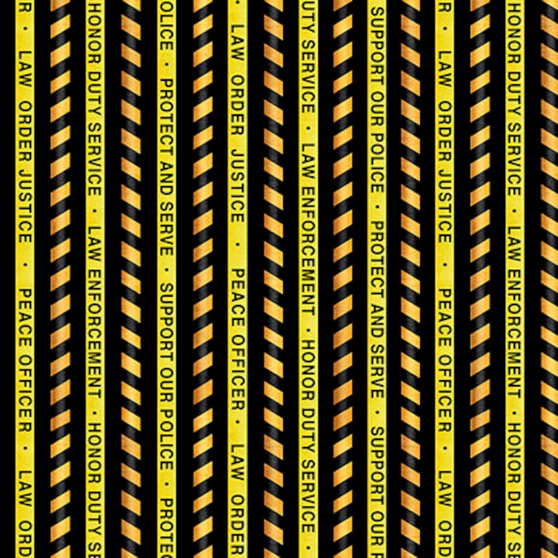 First Responders Police Fabric TheFabricEdge Police Tape Fabric By The Yard Quilting Treasures Protect and Serve Black
